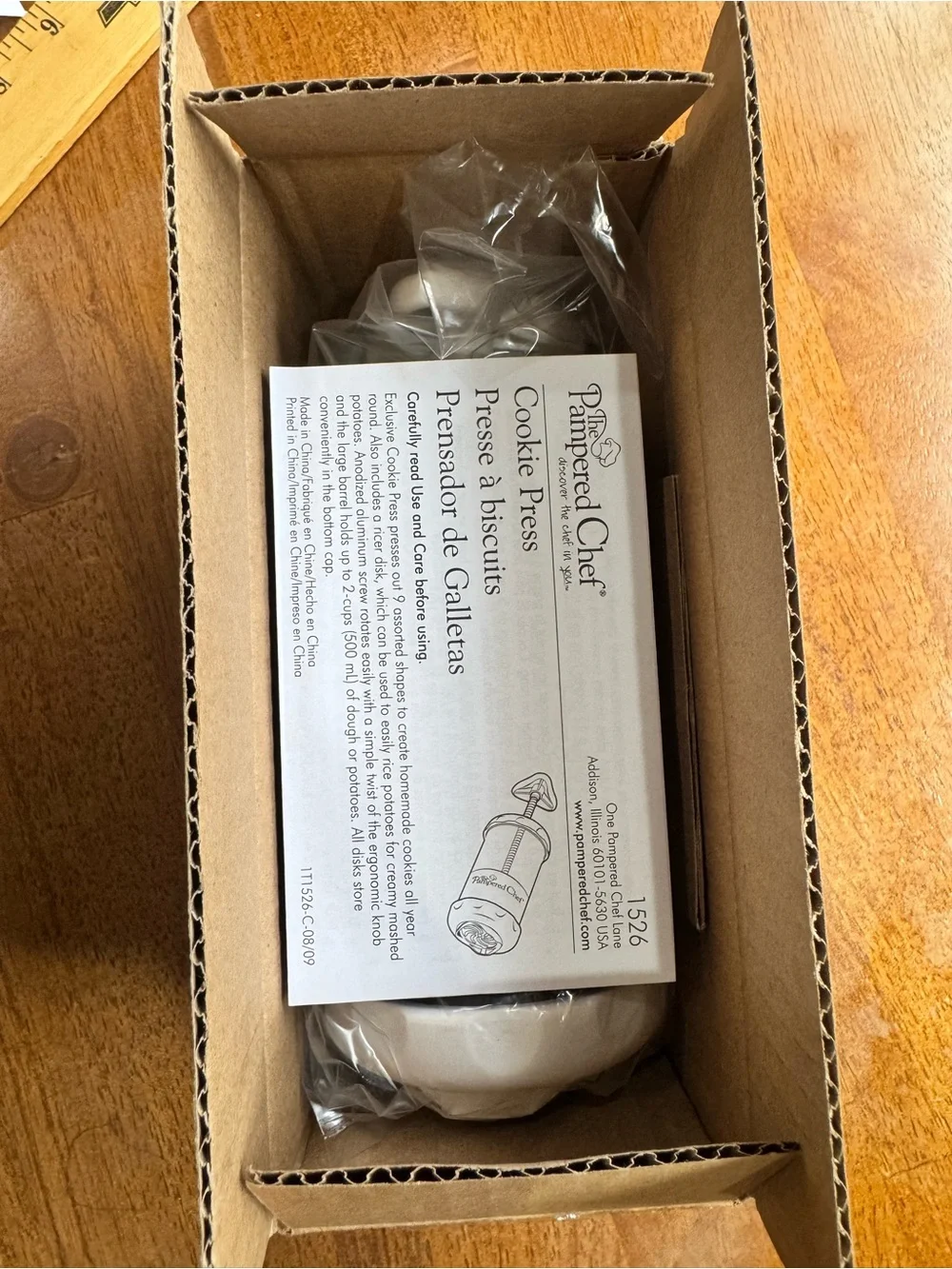 Pampered Chef Cookie Press New Open Box